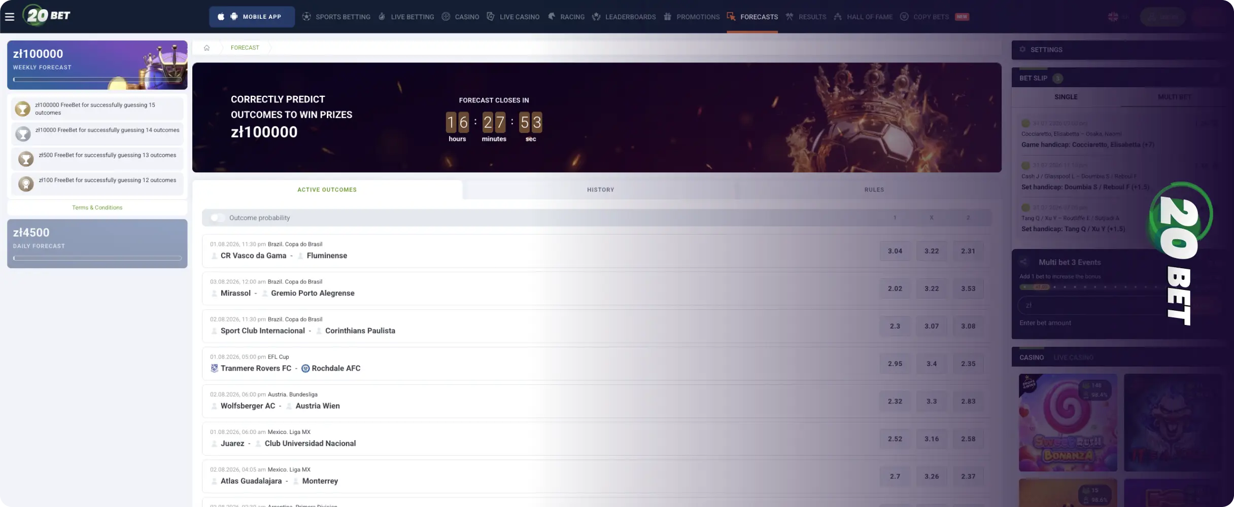 20Bet Bookmaker Online